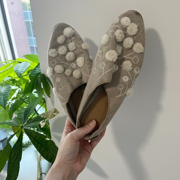 The Row Bea Floral Embroidered Cashmere Mules Size 39 - Picture 1 of 7